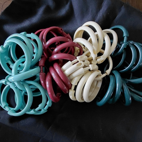 n/a Other - Shower Curtain Rings Pick One Set... Teal, Burgundy, Cream N Green